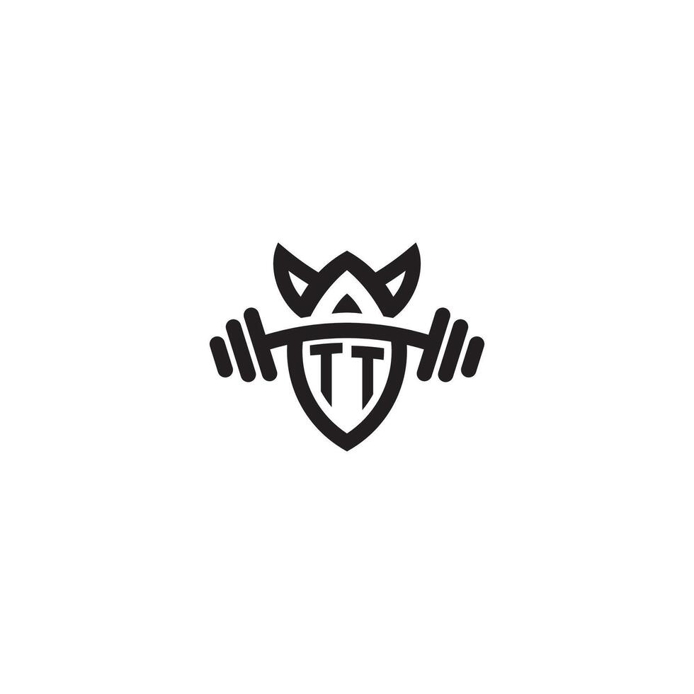 TT line fitness initial concept with high quality logo design vector