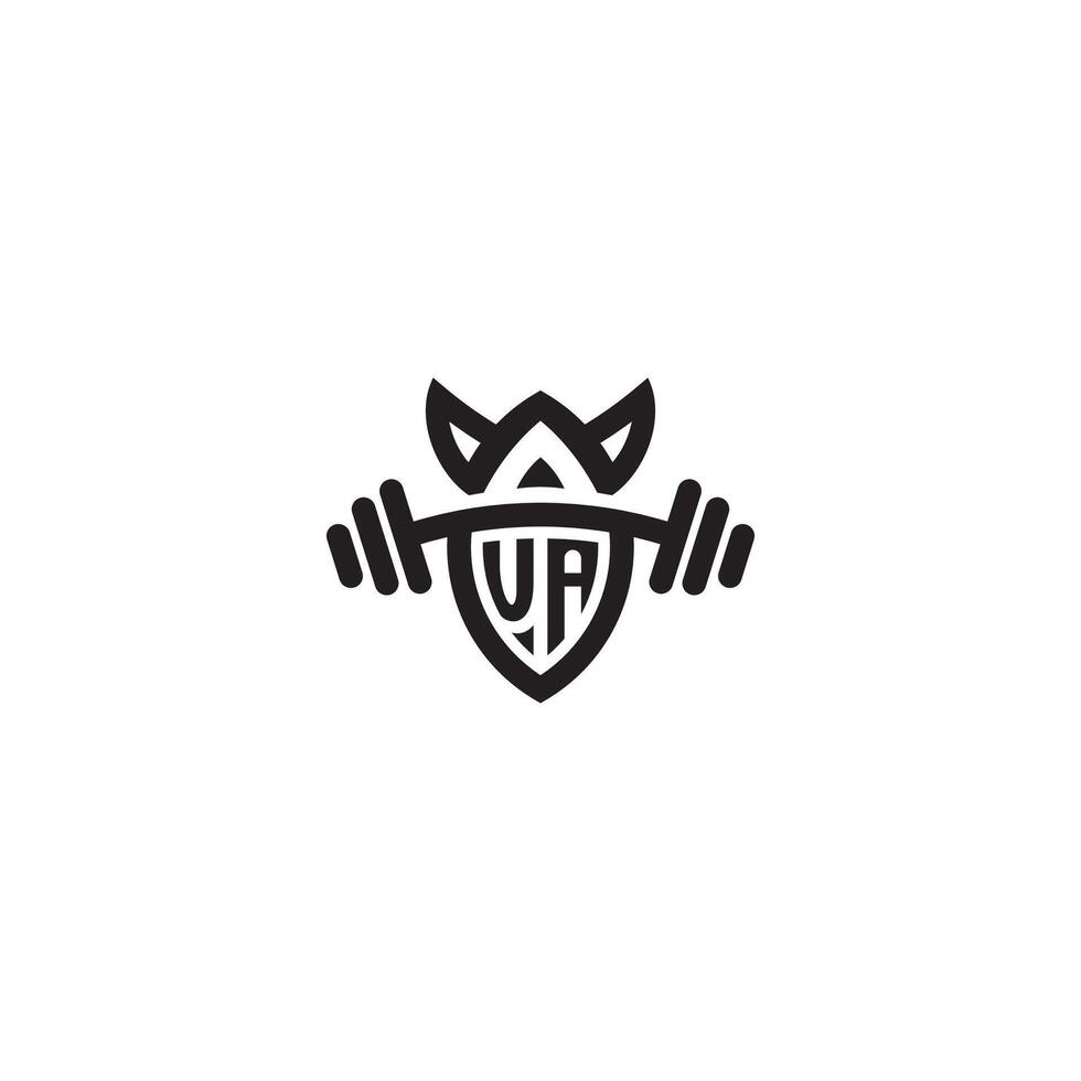 UA line fitness initial concept with high quality logo design vector