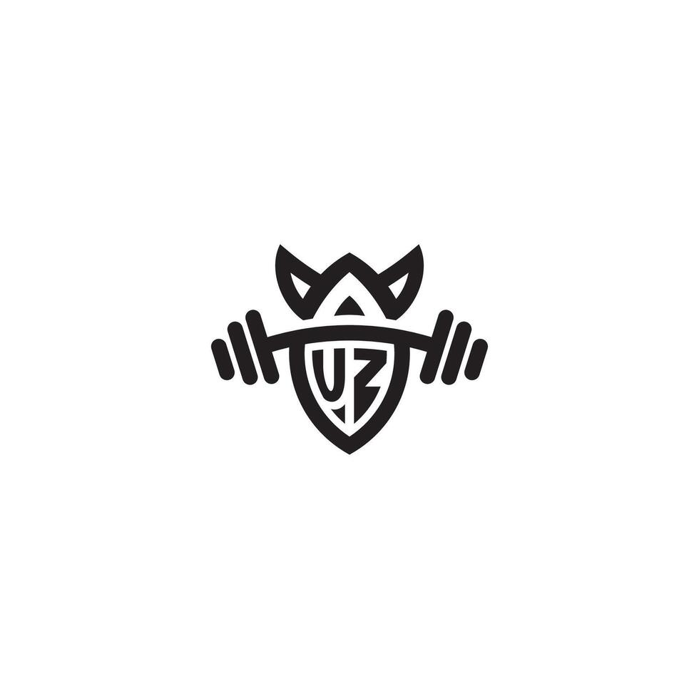 UZ line fitness initial concept with high quality logo design vector