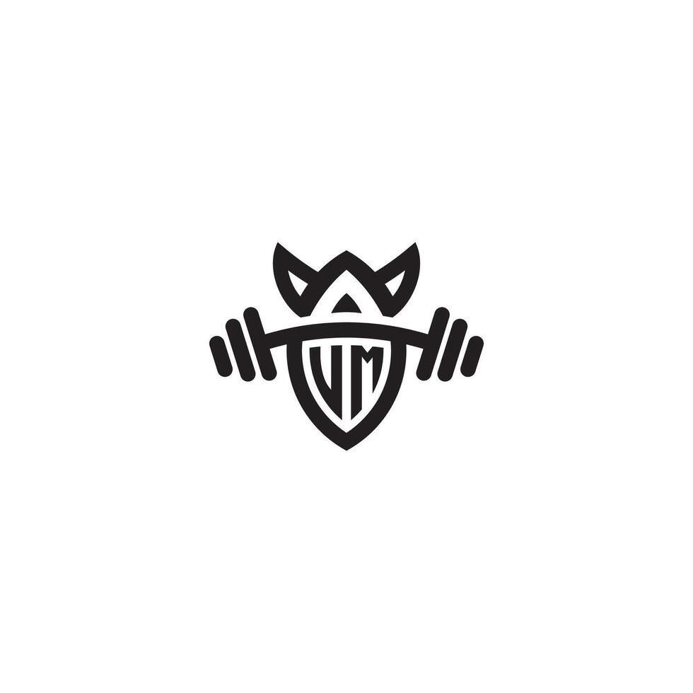 VM line fitness initial concept with high quality logo design vector