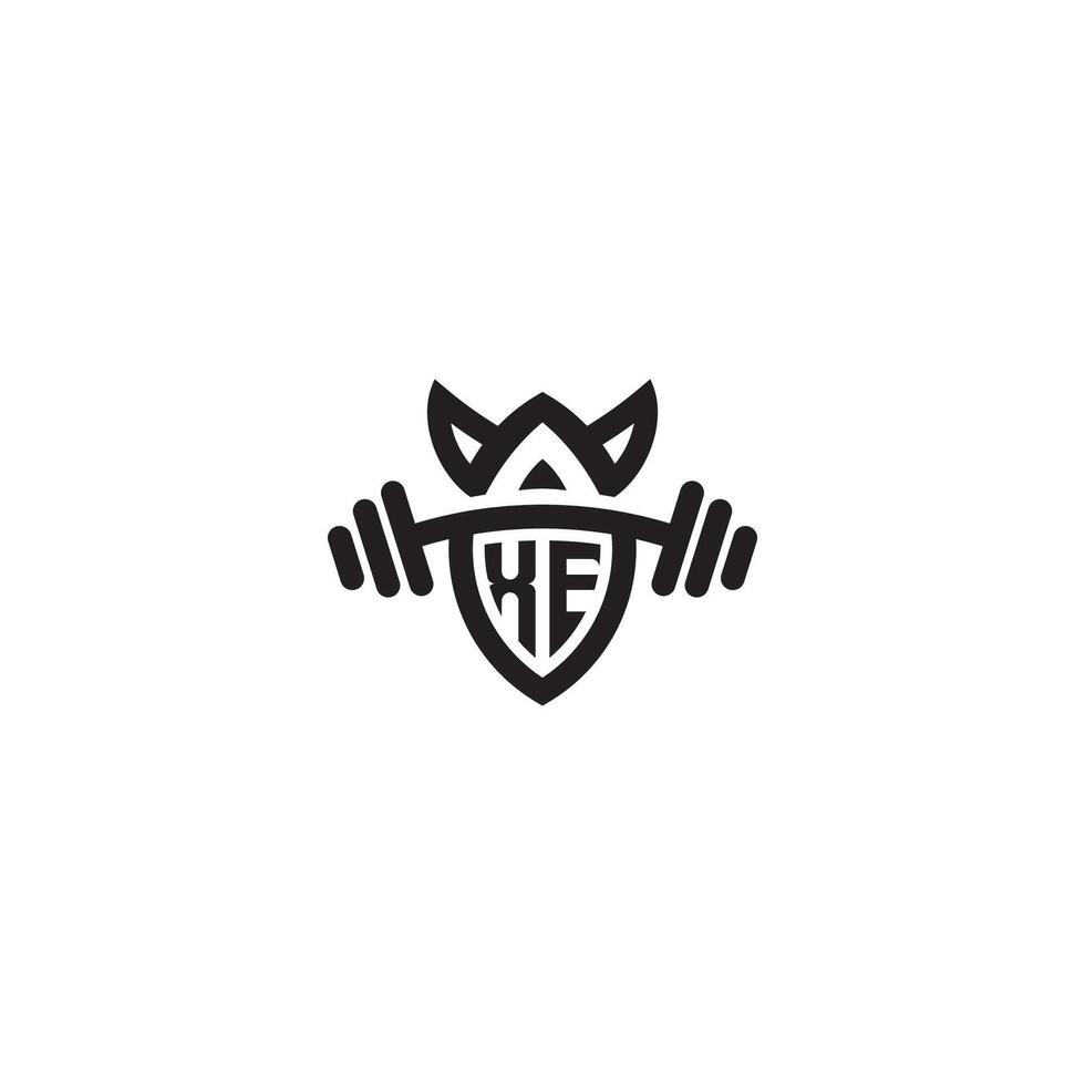 XE line fitness initial concept with high quality logo design vector