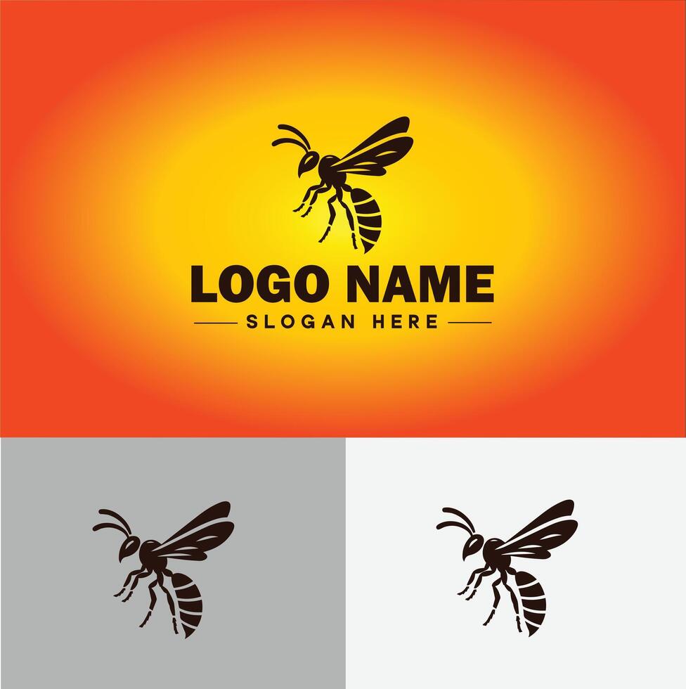 wasp logo vector art icon graphics for company brand business icon wasp Logo template