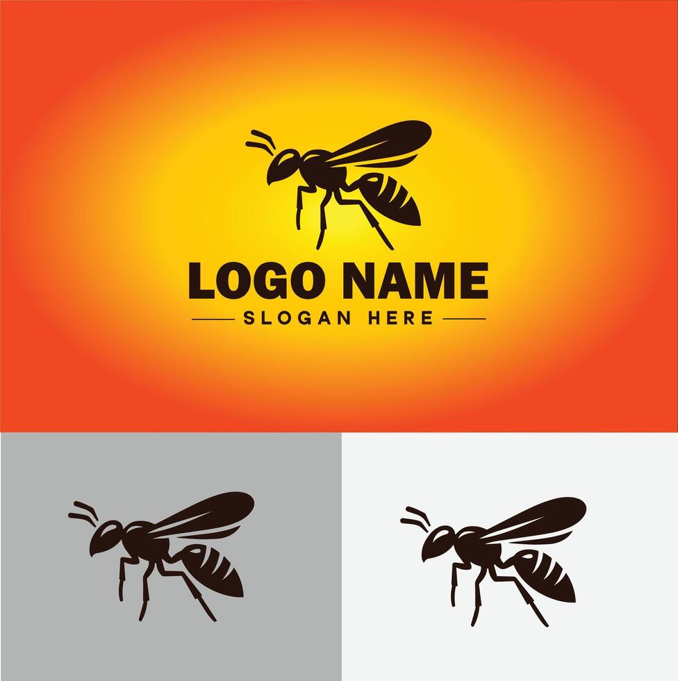 wasp logo vector art icon graphics for company brand business icon wasp Logo template