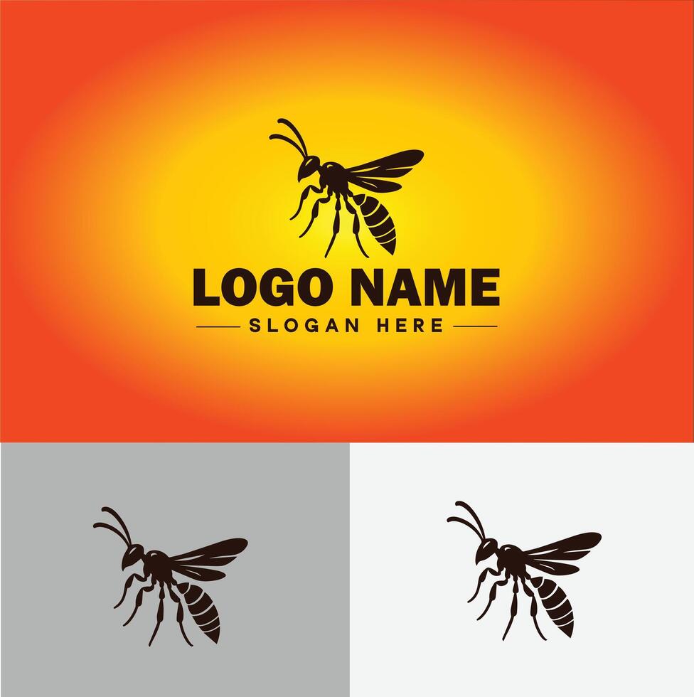 wasp logo vector art icon graphics for company brand business icon wasp Logo template