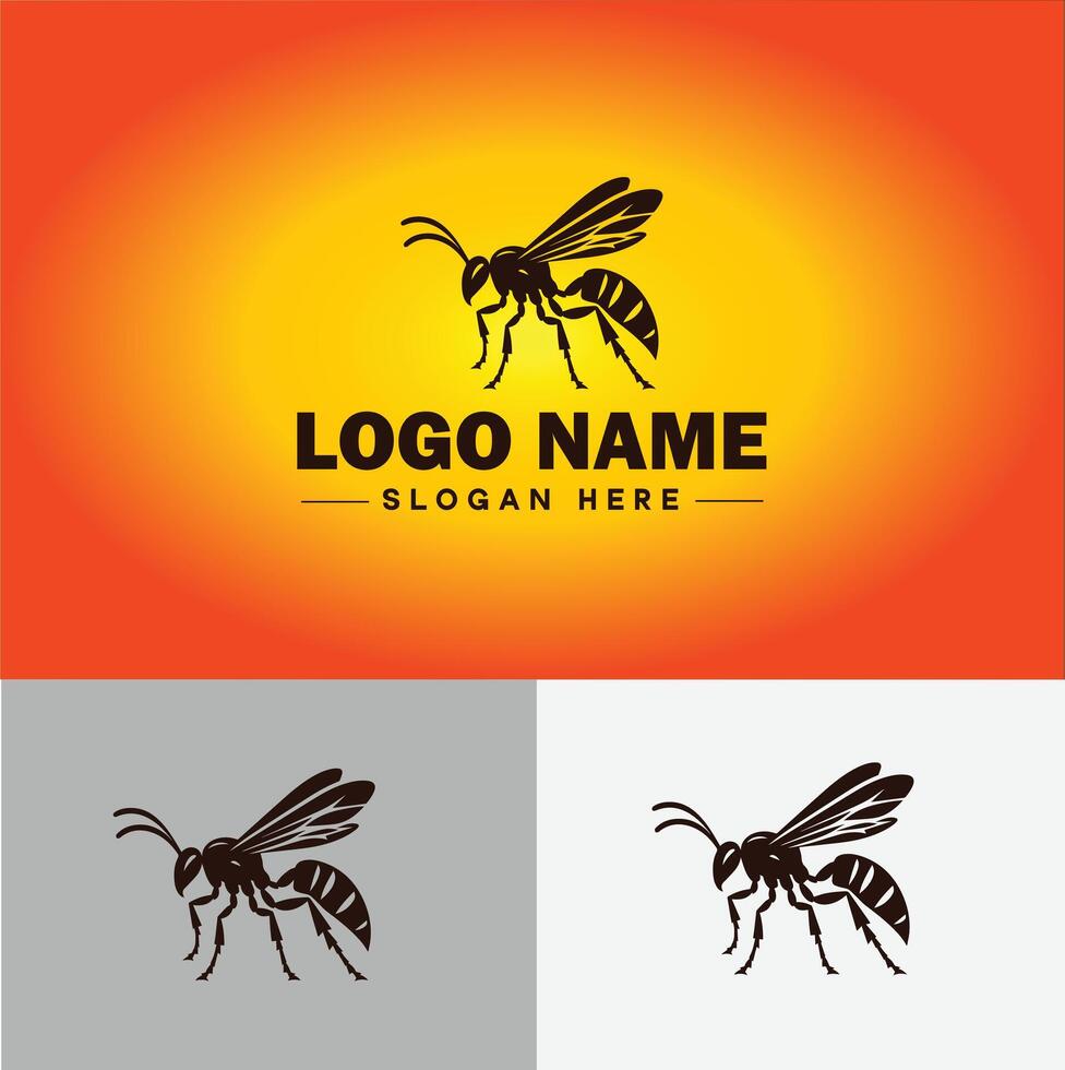 wasp logo vector art icon graphics for company brand business icon wasp Logo template