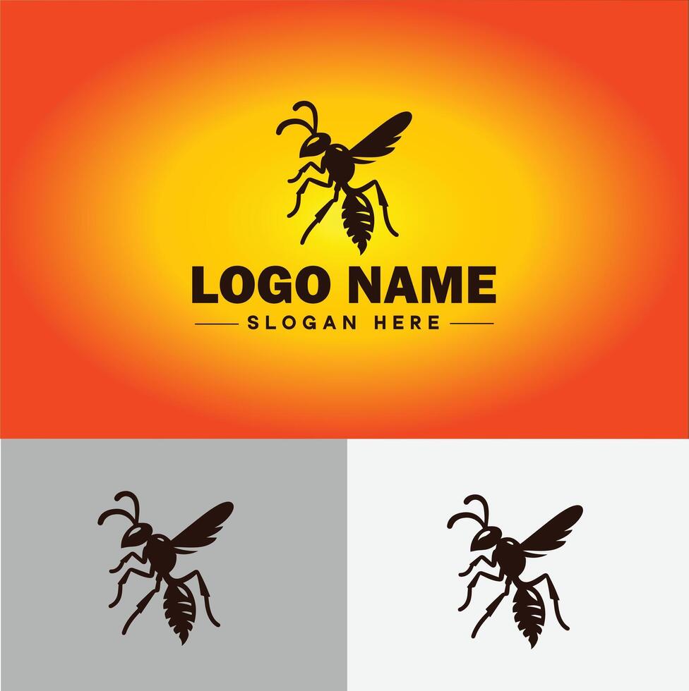wasp logo vector art icon graphics for company brand business icon wasp Logo template
