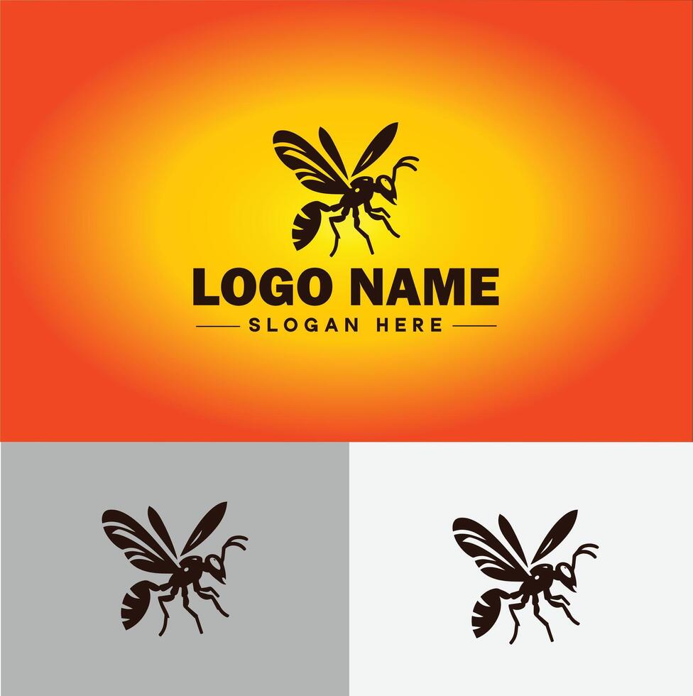 wasp logo vector art icon graphics for company brand business icon wasp Logo template