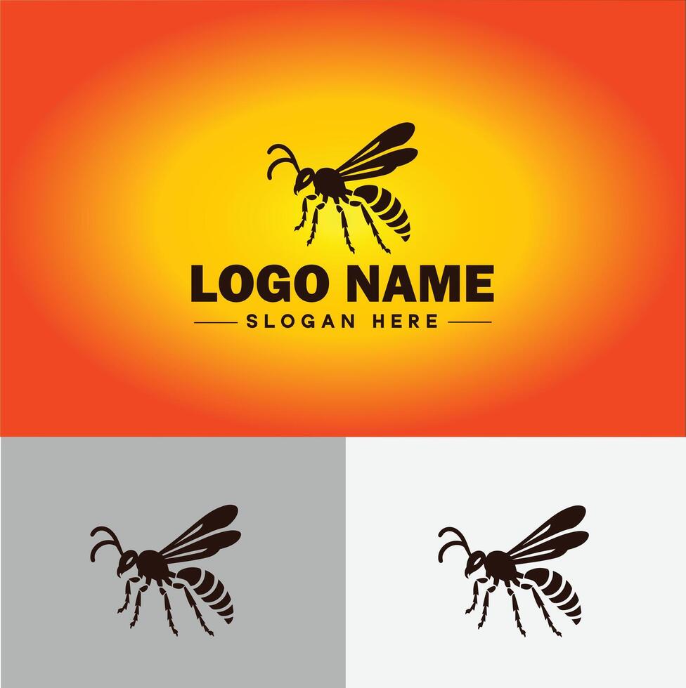 wasp logo vector art icon graphics for company brand business icon wasp Logo template