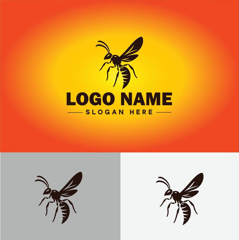 wasp logo vector art icon graphics for company brand business icon wasp Logo template