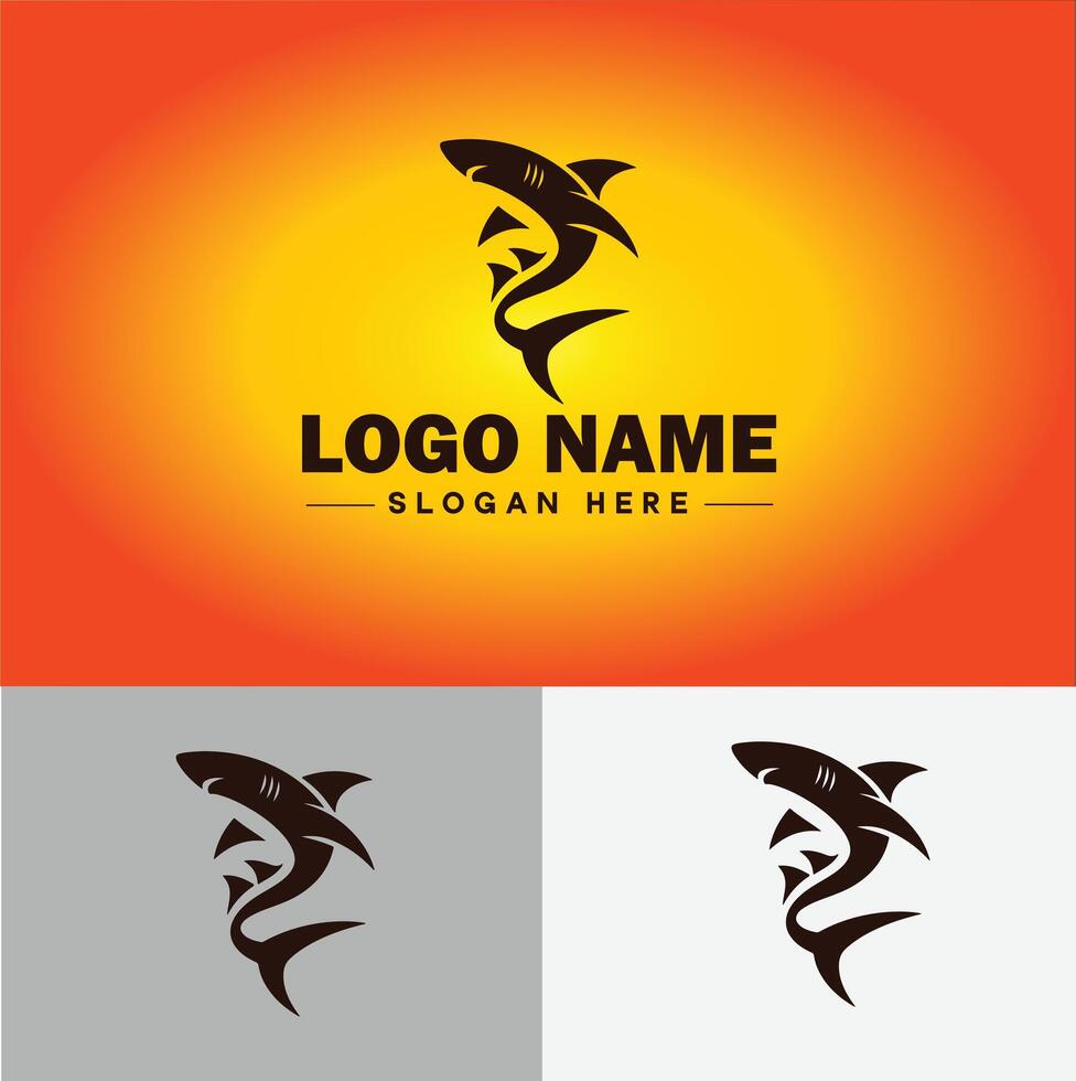 Shark logo vector art icon graphics for company brand business icon shark logo template