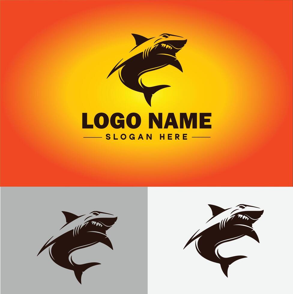 Shark logo vector art icon graphics for company brand business icon shark logo template