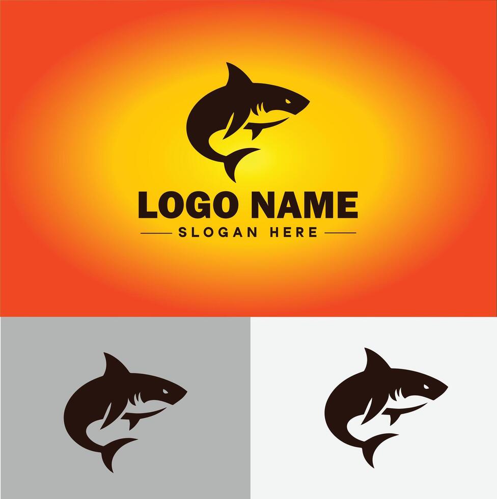 Shark logo vector art icon graphics for company brand business icon shark logo template