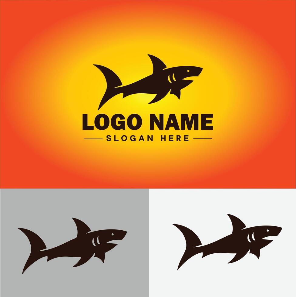 Shark logo vector art icon graphics for company brand business icon shark logo template