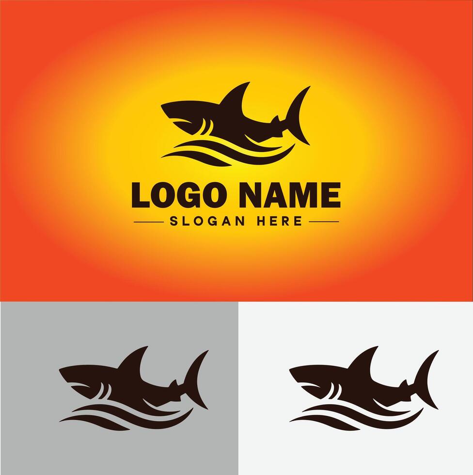 Shark logo vector art icon graphics for company brand business icon shark logo template