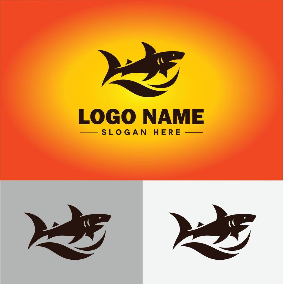 Shark logo vector art icon graphics for company brand business icon shark logo template