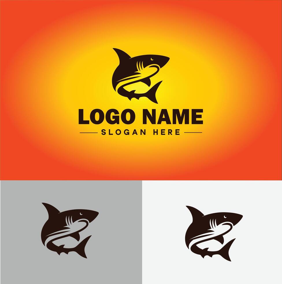 Shark logo vector art icon graphics for company brand business icon shark logo template