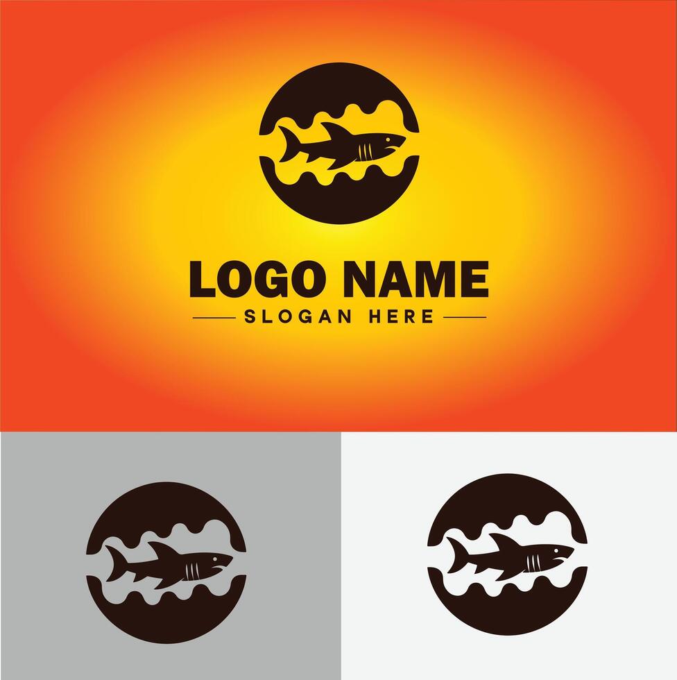 Shark logo vector art icon graphics for company brand business icon shark logo template