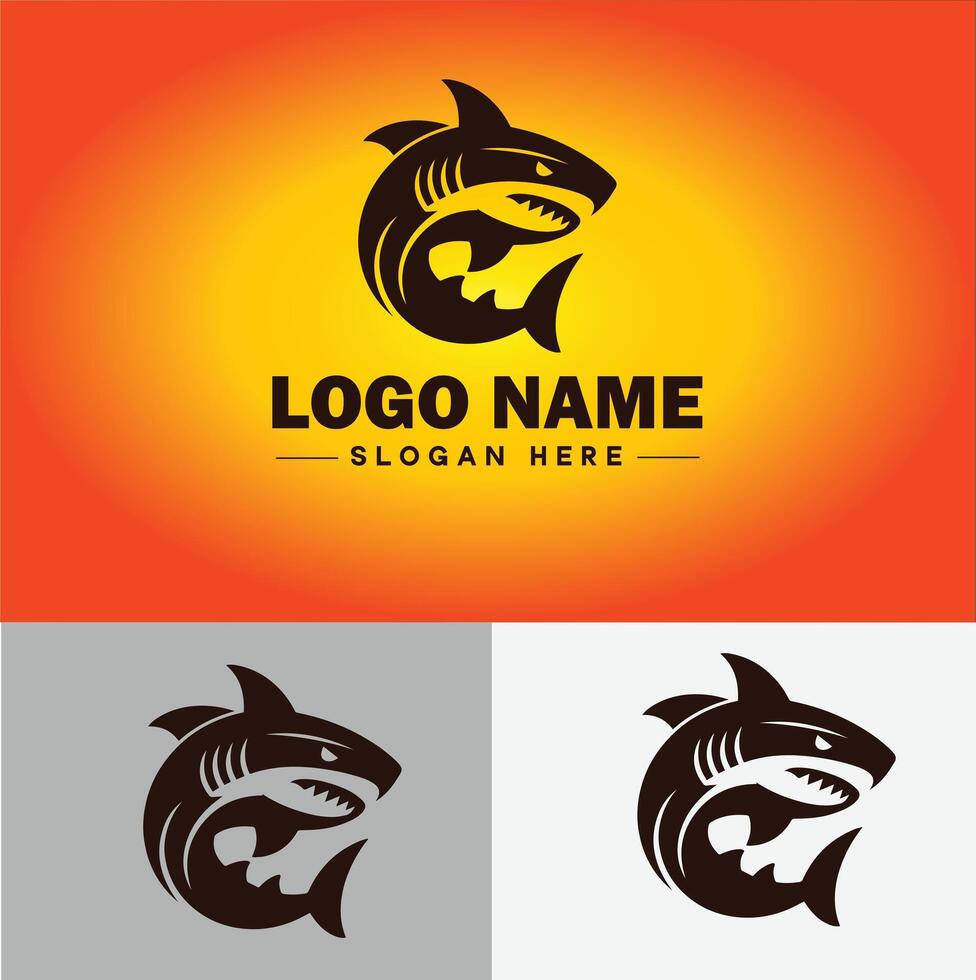 Shark logo vector art icon graphics for company brand business icon shark logo template