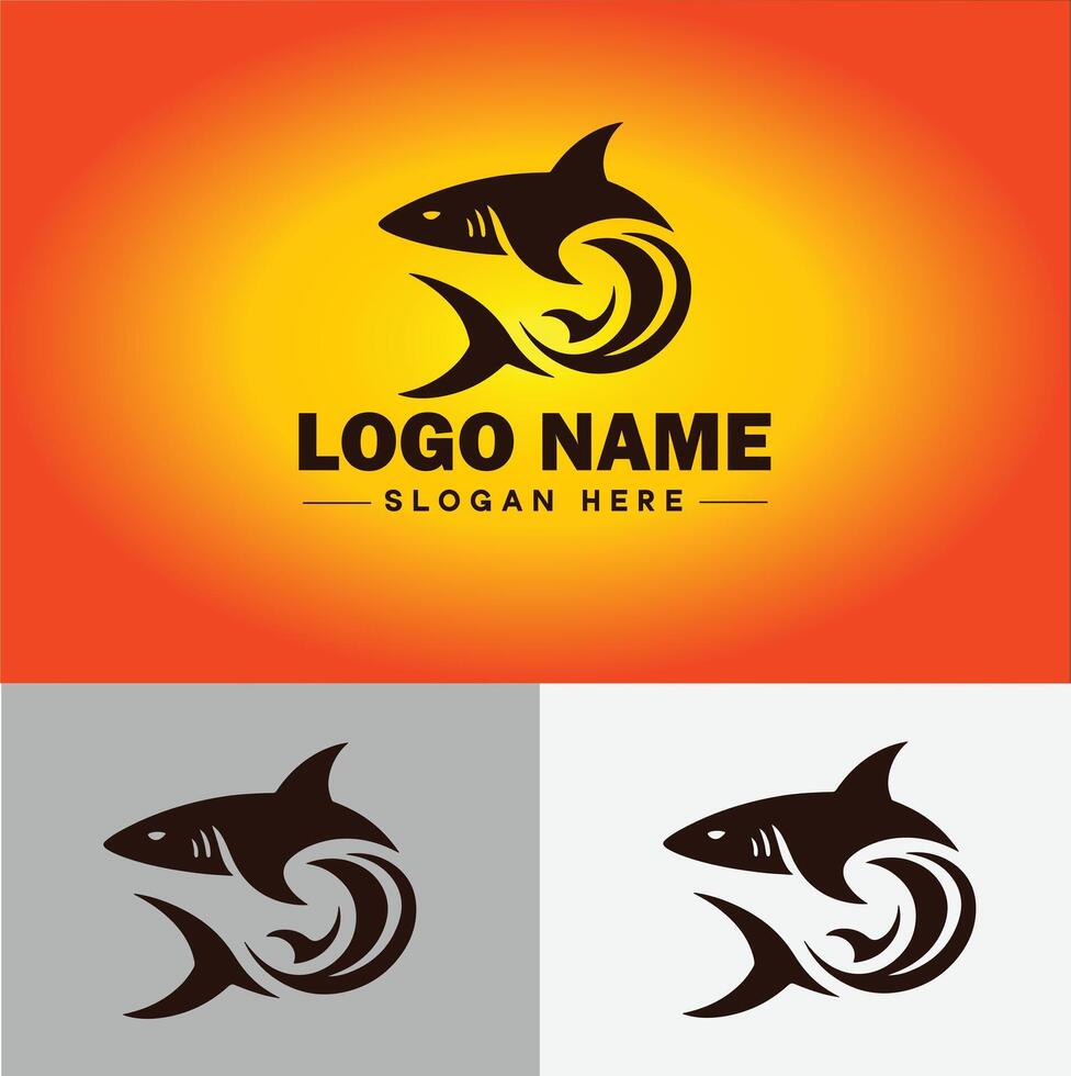 Shark logo vector art icon graphics for company brand business icon shark logo template