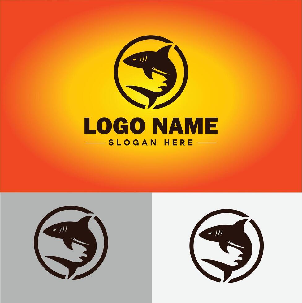 Shark logo vector art icon graphics for company brand business icon shark logo template