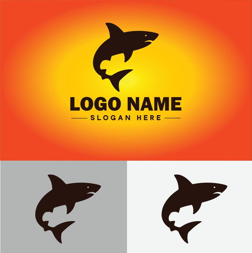 Shark logo vector art icon graphics for company brand business icon shark logo template