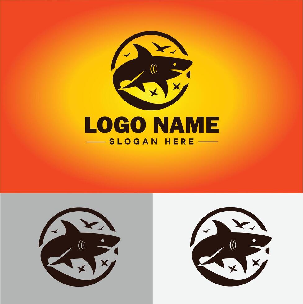 Shark logo vector art icon graphics for company brand business icon shark logo template