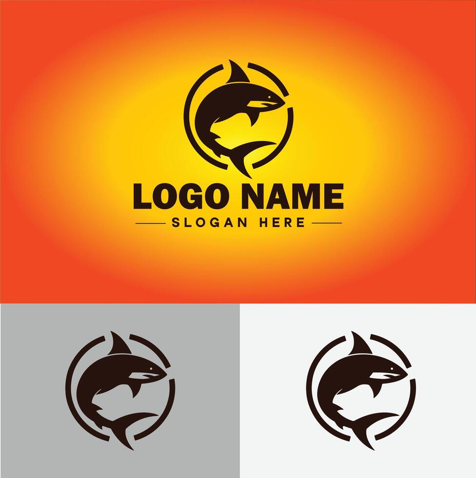 Shark logo vector art icon graphics for company brand business icon shark logo template
