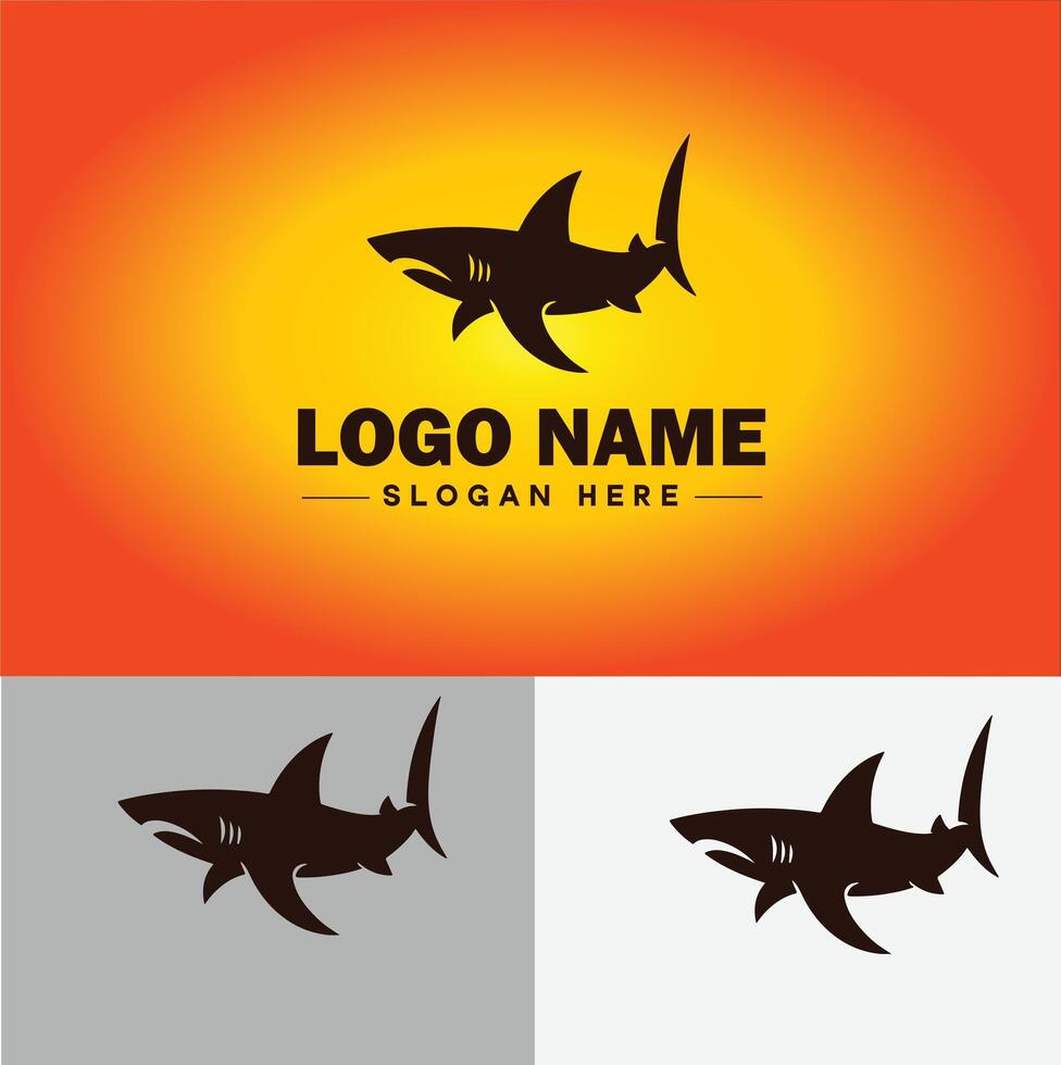 Shark logo vector art icon graphics for company brand business icon shark logo template