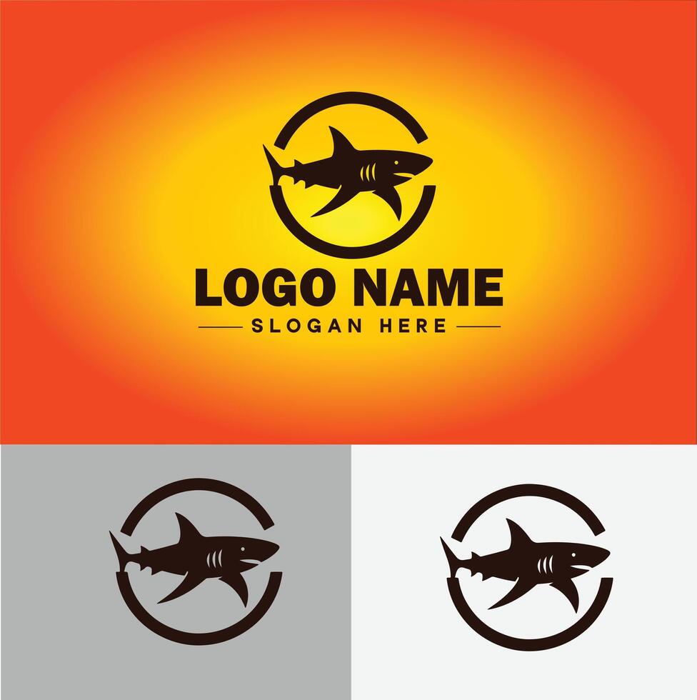 Shark logo vector art icon graphics for company brand business icon shark logo template