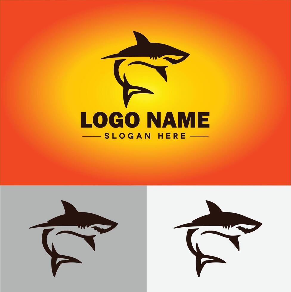 Shark logo vector art icon graphics for company brand business icon shark logo template