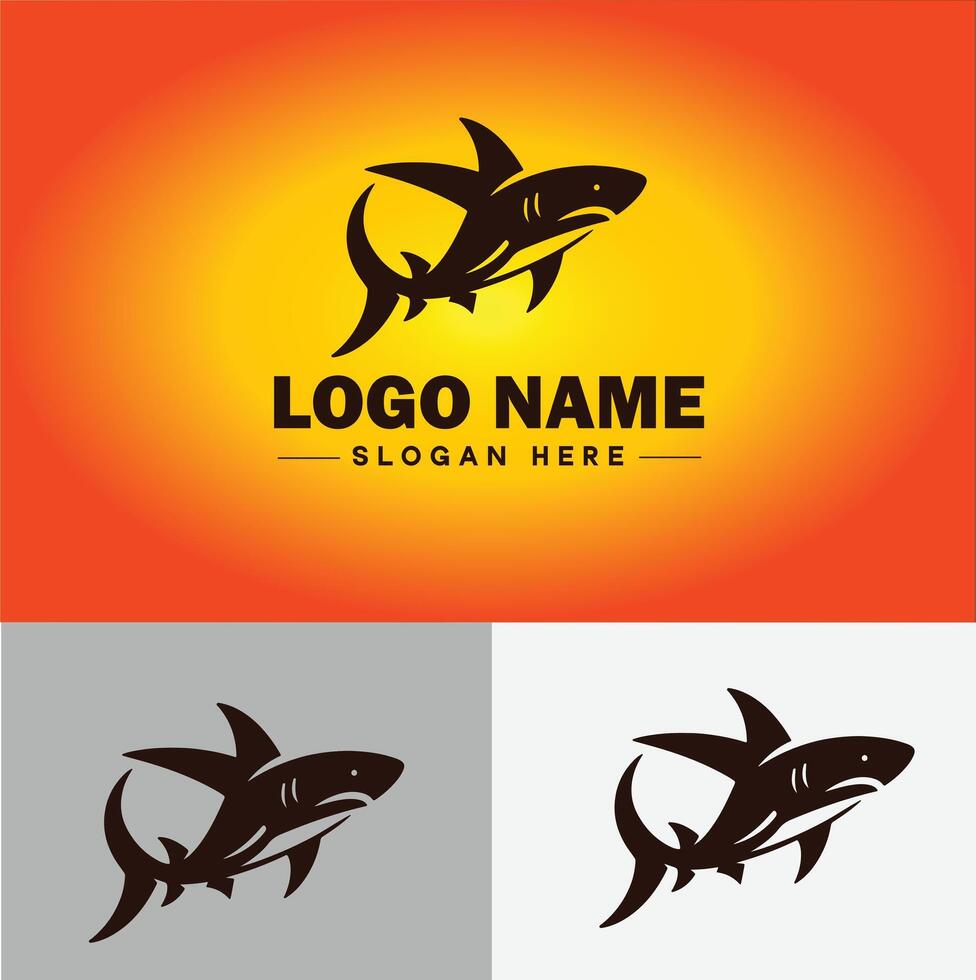 Shark logo vector art icon graphics for company brand business icon shark logo template