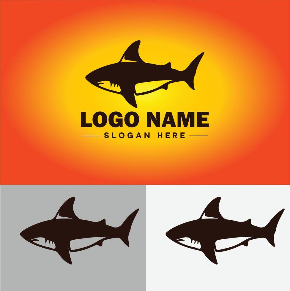 Shark logo vector art icon graphics for company brand business icon shark logo template