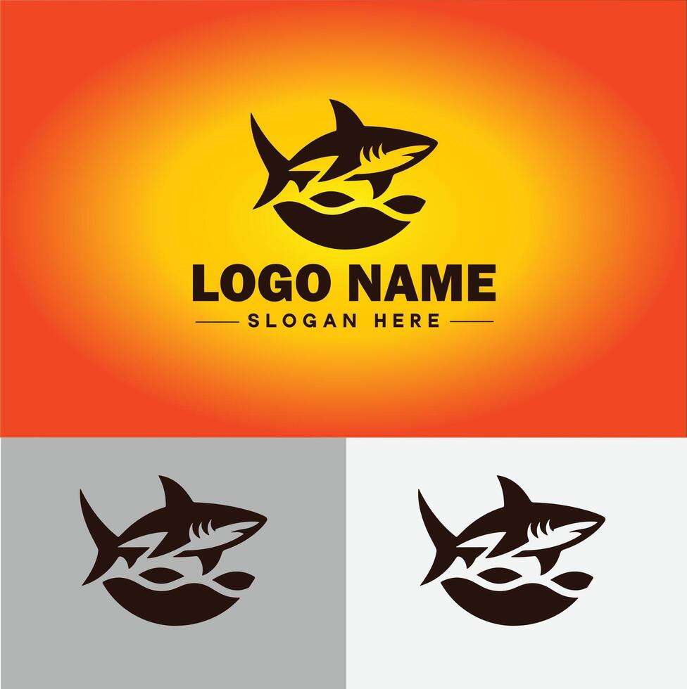 Shark logo vector art icon graphics for company brand business icon shark logo template