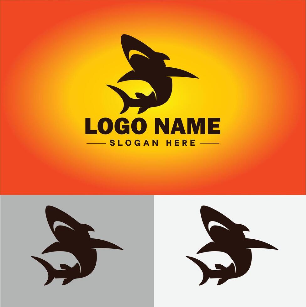 Shark logo vector art icon graphics for company brand business icon shark logo template