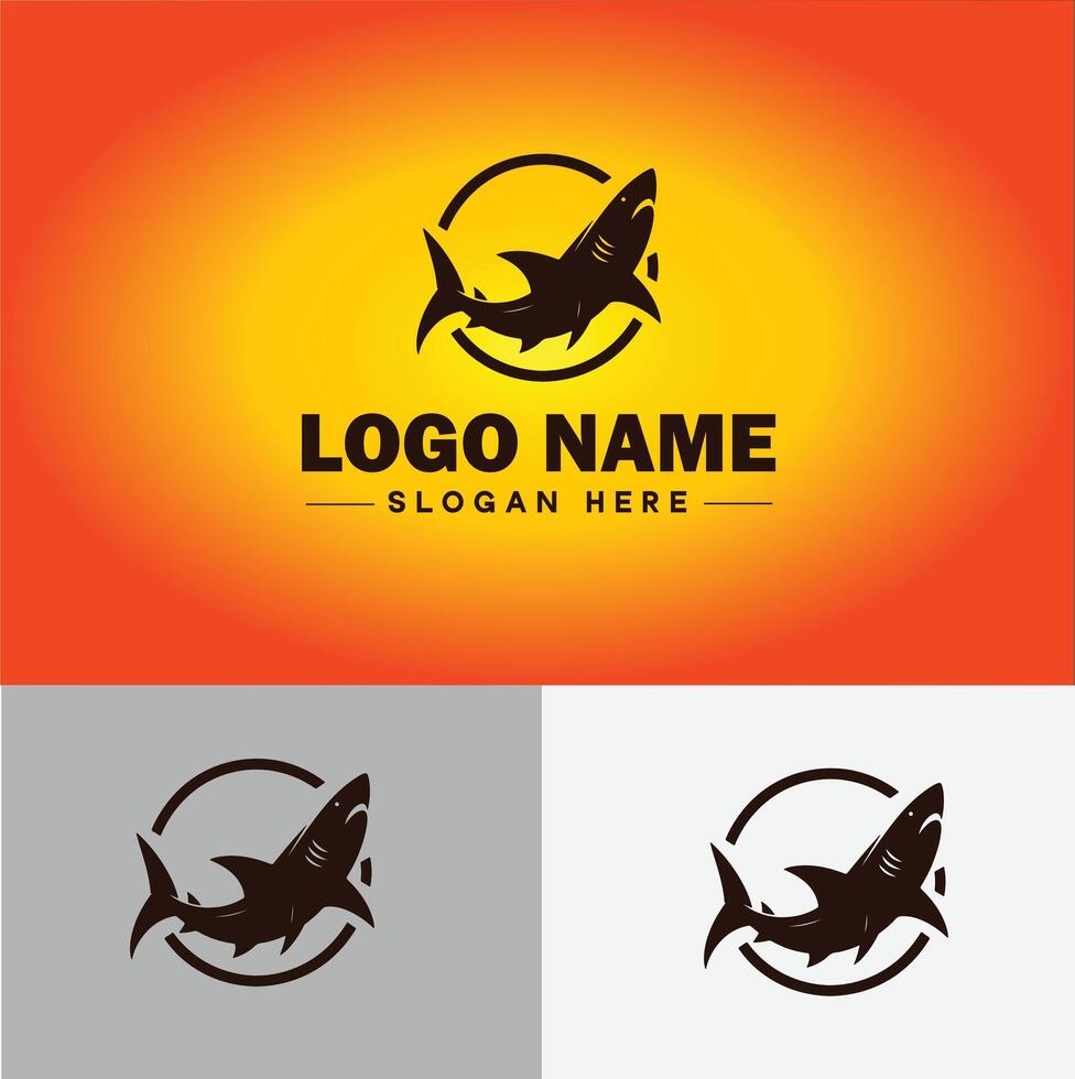 Shark logo vector art icon graphics for company brand business icon shark logo template