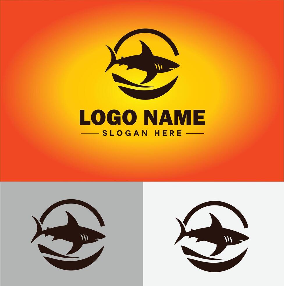 Shark logo vector art icon graphics for company brand business icon shark logo template