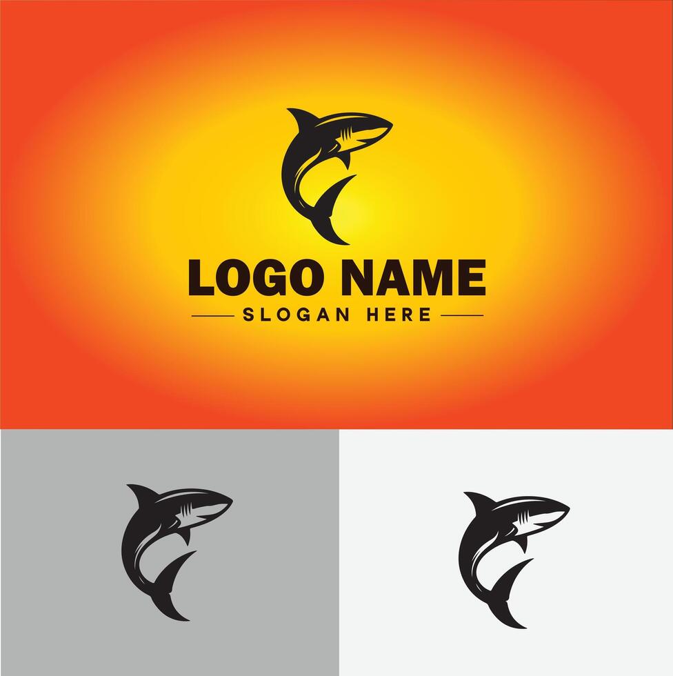 Shark logo vector art icon graphics for company brand business icon shark logo template