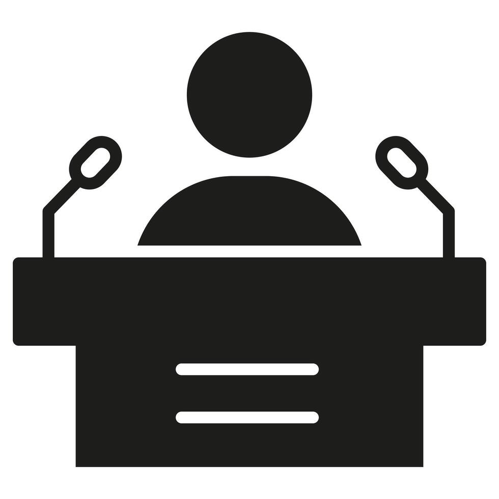 Press Conference icon line vector illustration