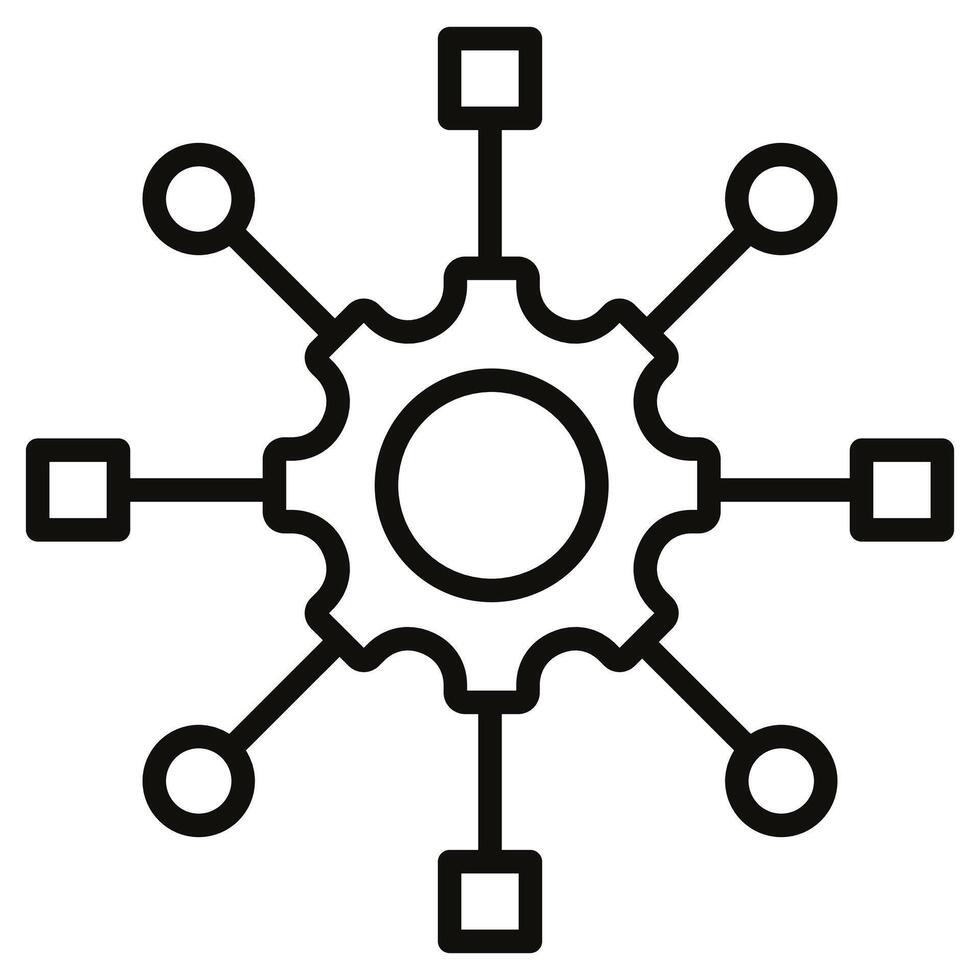 Algorithm icon line vector illustration