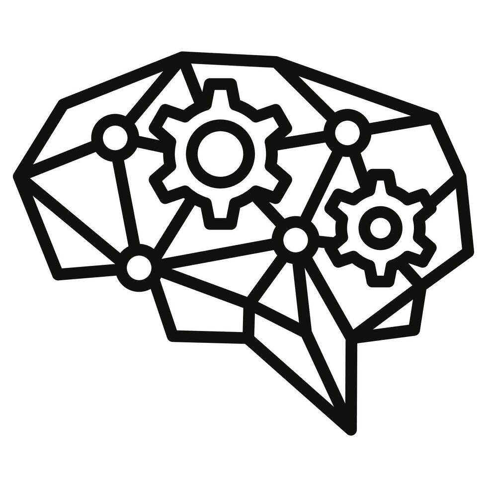 Deep Learning icon line vector illustration