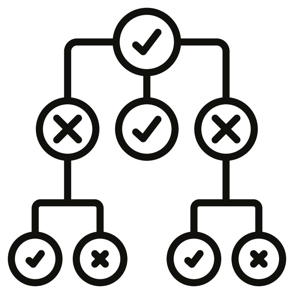 Decision Tree icon line vector illustration