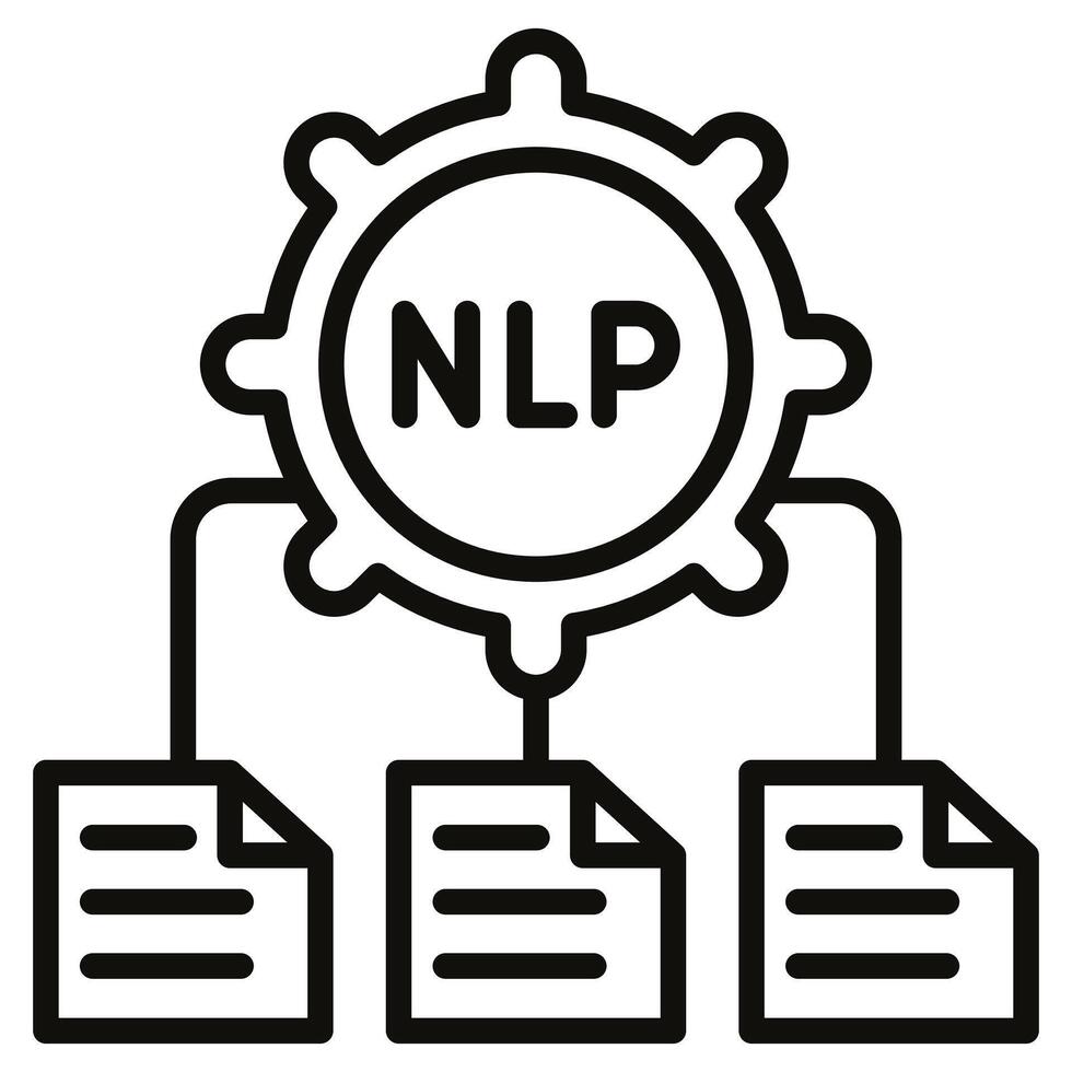 Natural Language Processing icon line vector illustration