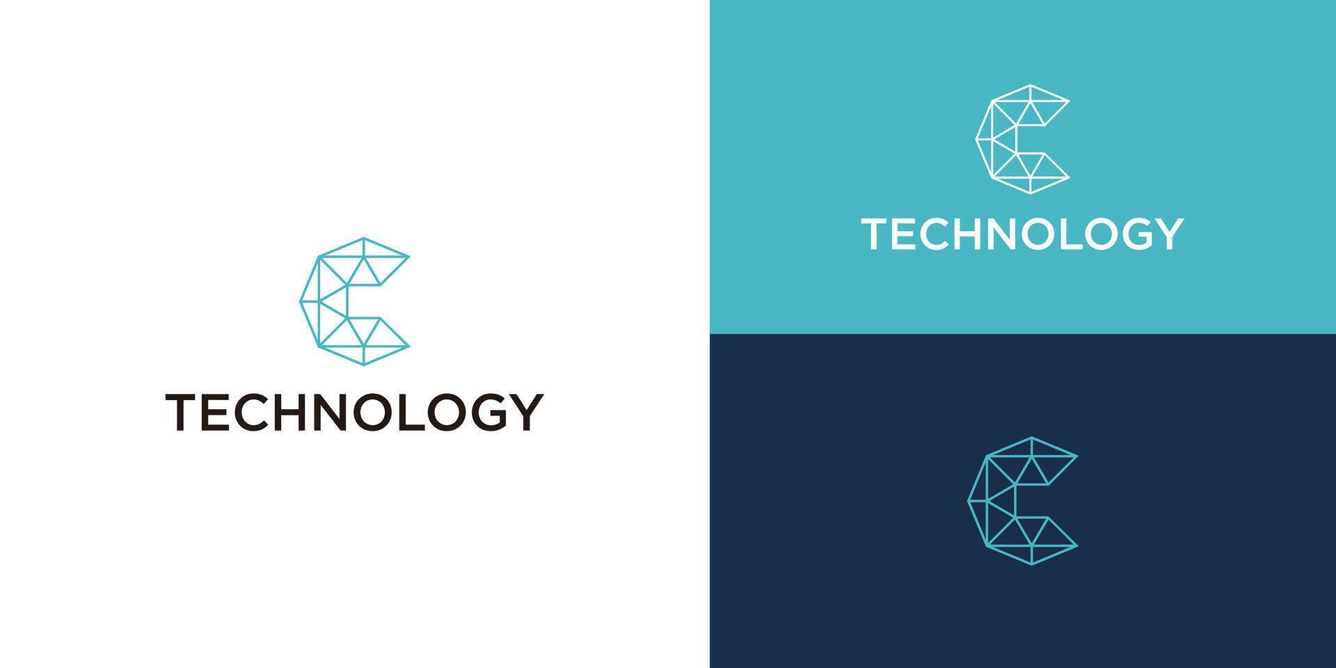 Technology Logo, Modern, Minimalist, Futuristic Vector Logo Template