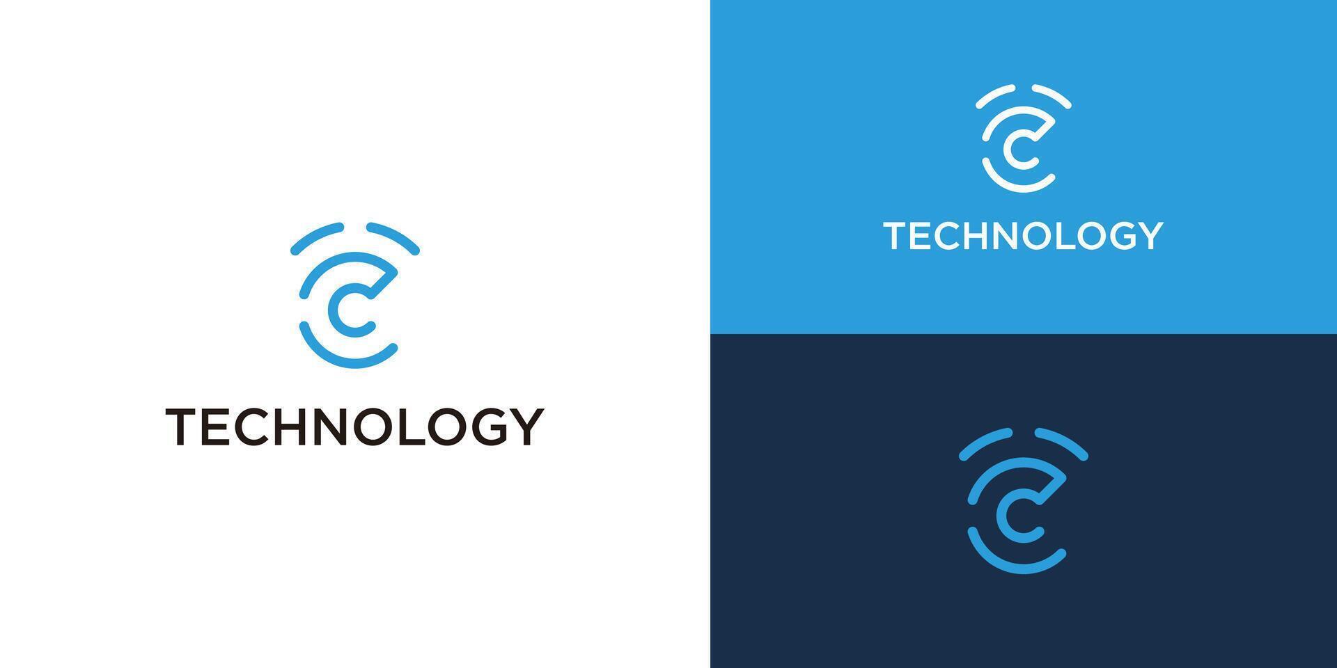 Technology Logo, Modern, Minimalist, Futuristic Vector Logo Template