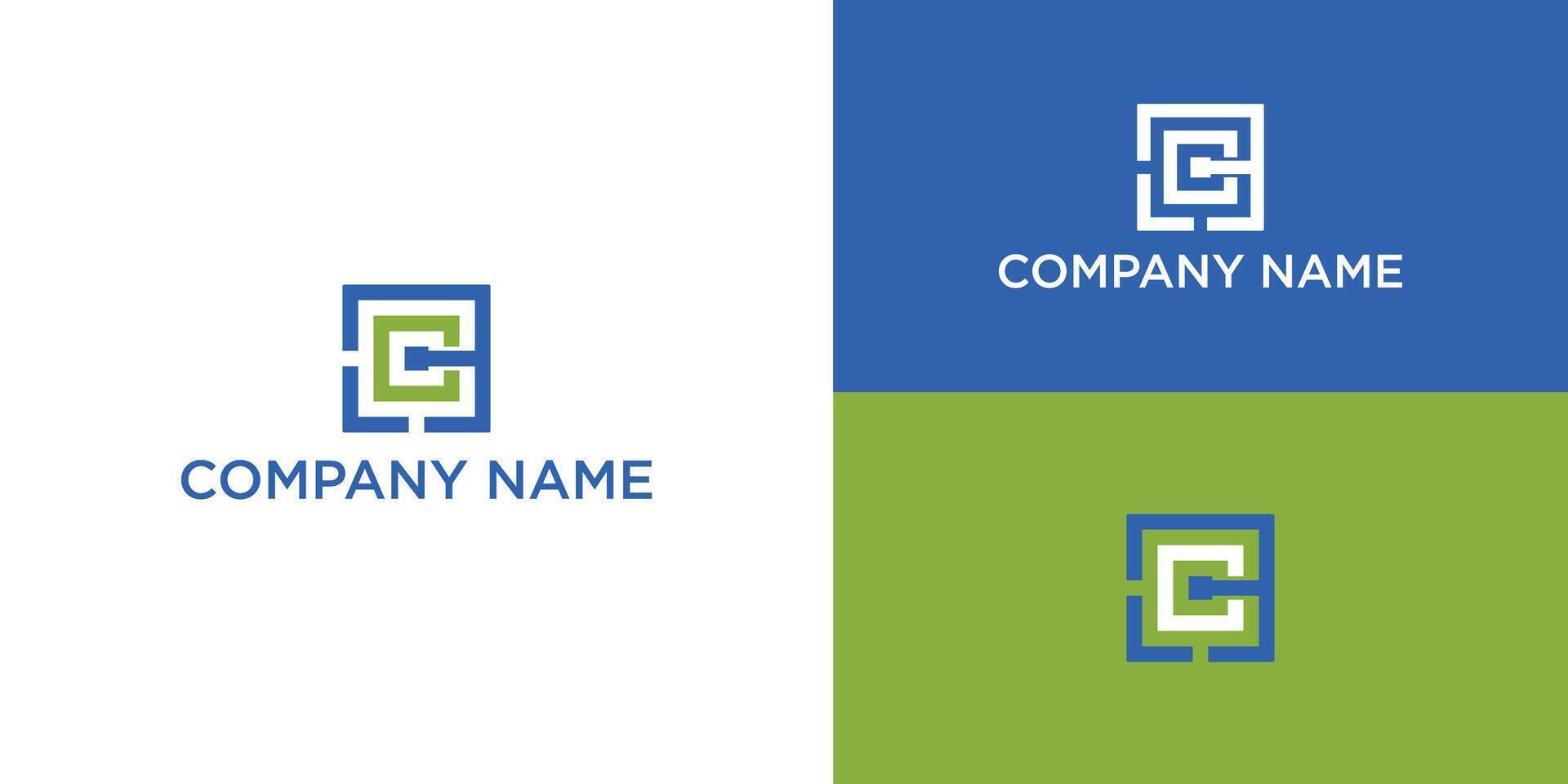 Vector simple logo design or monogram or initials letter c