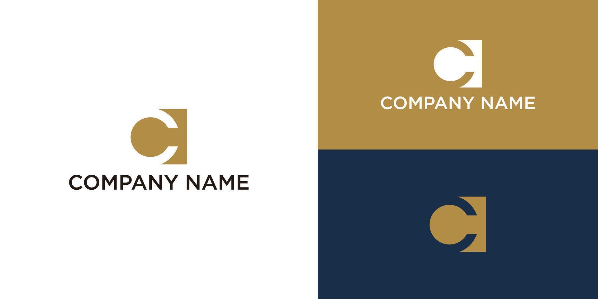 Vector simple logo design or monogram or initials letter c