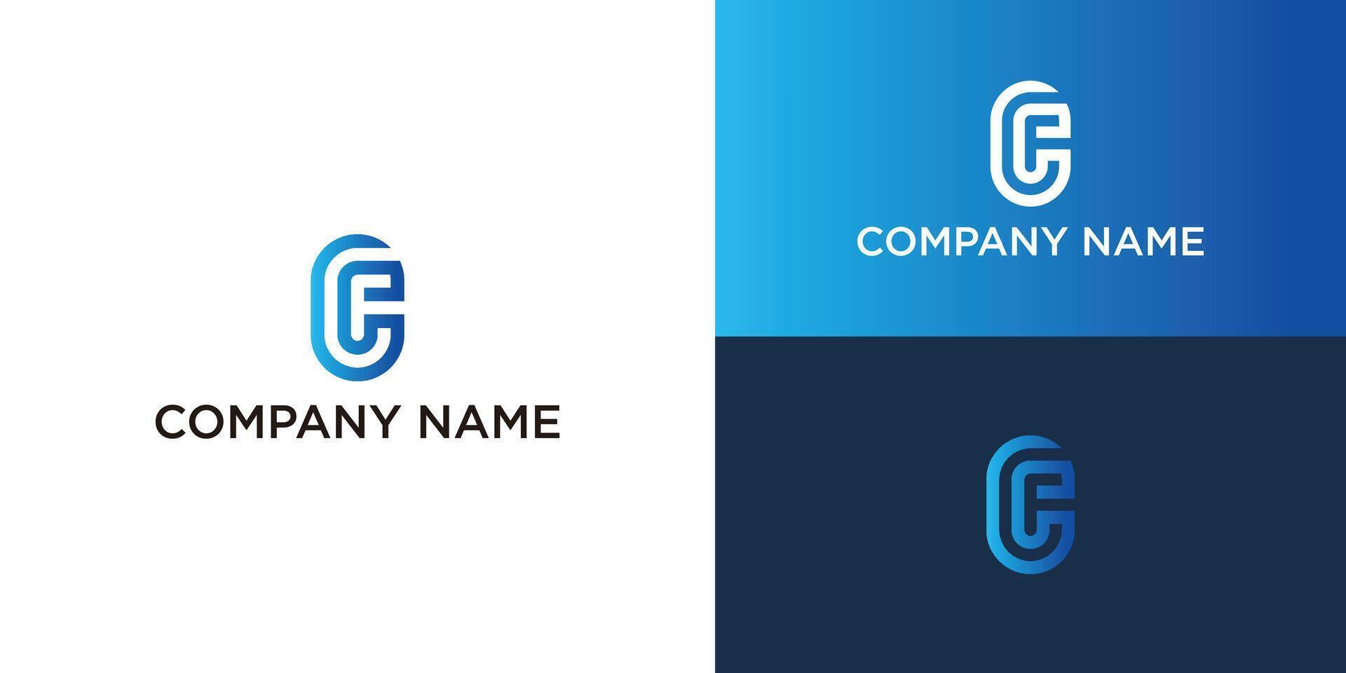 Initial CF logo and FC logo. Letter C F FC CF creative elegant Monogram. vector