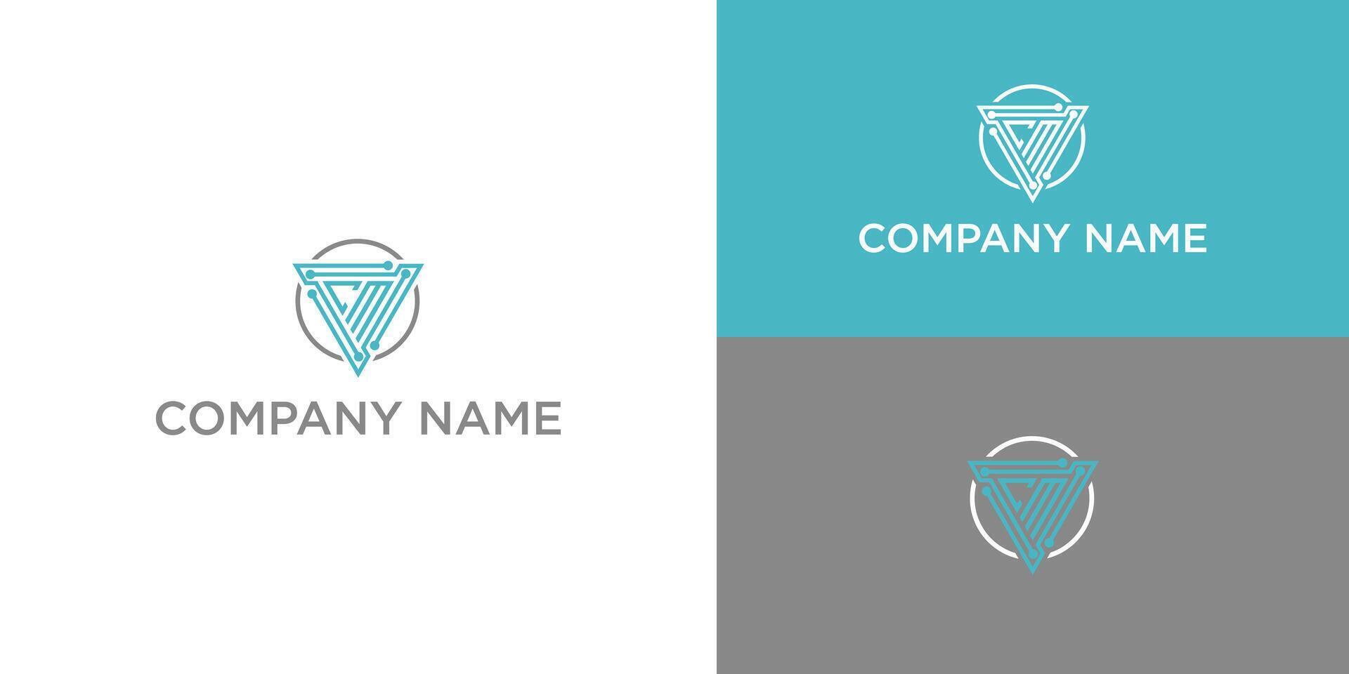 cm logo simple clean and elegance vector