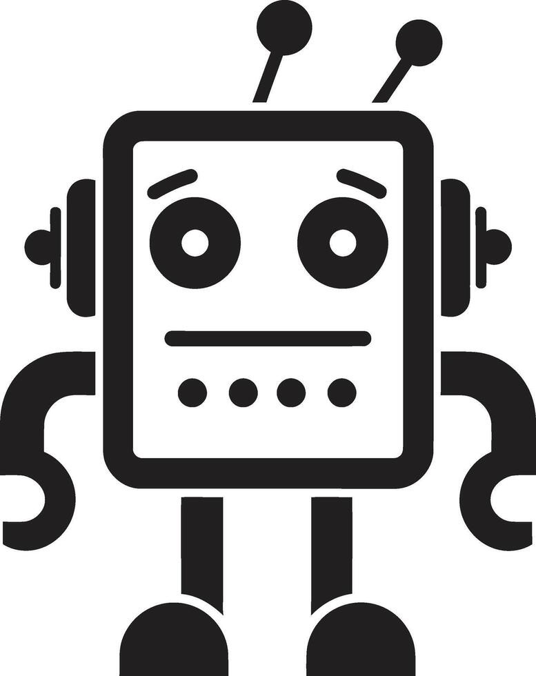 pixelado ai amigo mini robot Insignia encantador digital compañero minúsculo vector icono