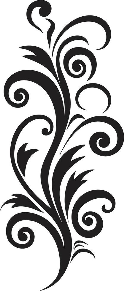 Botanical Finesse Decorative Floral Emblem Enchanted Harmony Floral Element Design vector